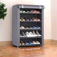Meuble à Chaussures Modulable 6 à 10 Niveaux avec Portes Anti-Poussière