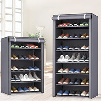 Meuble à Chaussures Modulable 6 à 10 Niveaux avec Portes Anti-Poussière